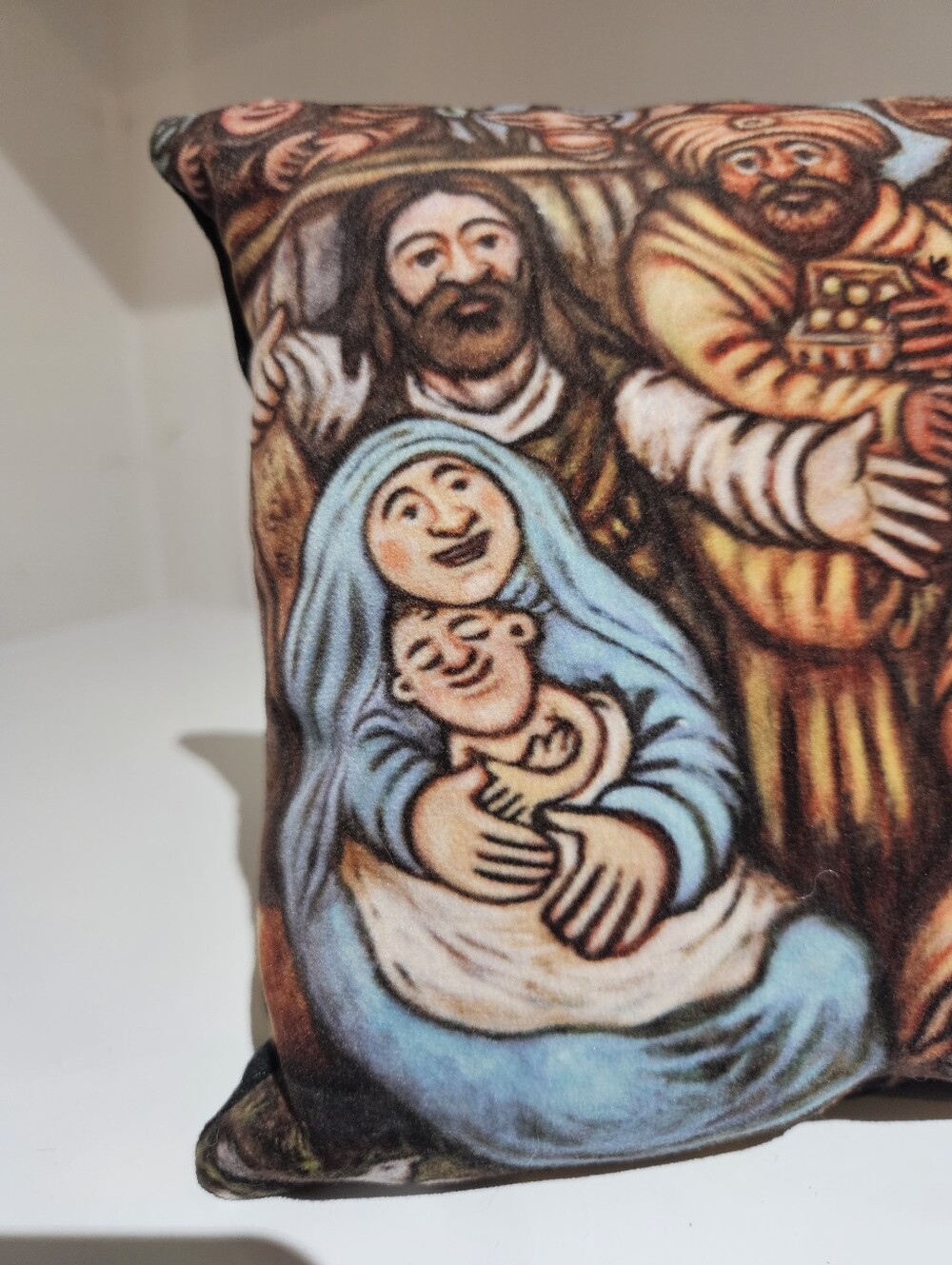 Nativity Small Throw Pillow Decoration Christmas Unique Unusual One-of-a-Kind - Picture 3 of 5
